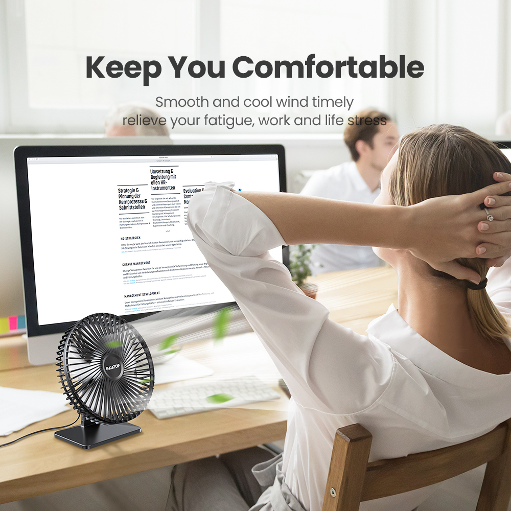 GAIATOP Desk Fan Portable USB  - Oscillating Fan Clip บทวิจารณ์และราคา