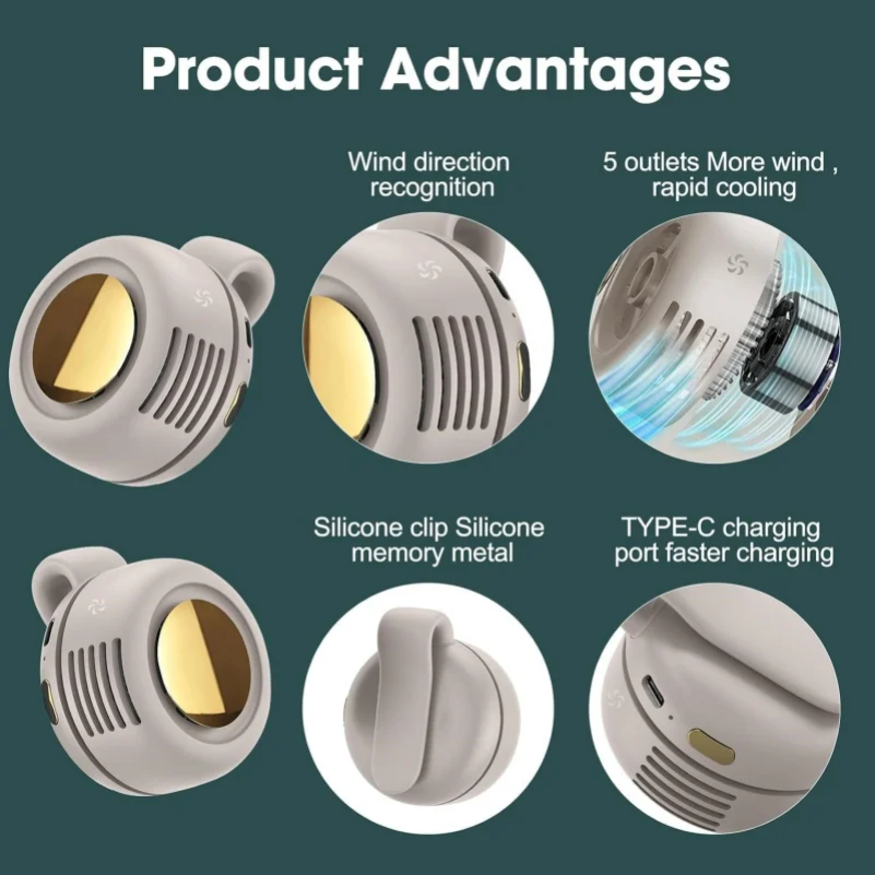 Portable Silent Bladeless Mini - Oscillating Fan Clip บทวิจารณ์และราคา